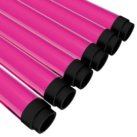 KastLite T8 LED/Fluorescent Light Tube Guard with End Caps - 46-3/8" Lamp Diffuser Covers & Safety Sleeves, Pink Protective Plastic Bulb Replacement Covering & Overhead Lighting Accessory, Pack of 6