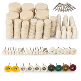 Xomzema 134Pcs Polishing Buffing Wheel Polishing Kit,Rotary Tool Accessories with 1/8" Shank, Abrasive Wheel Buffing Polishing Wool Felt Cotton Mounted Wire Brushes Compatible with Dremel