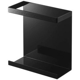 Yamazaki 5145 Magnetic Wrap Holder, Slim, Black, Approx. 5.3 x 2.4 x 5.5 inches (13.5 x 6 x 14 cm), Tower, Floating Storage, Easy Installation