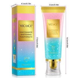 Yecuce Niacinamide Toothpaste-100g,1count/2counts/3counts, Light Mint Flavor, Clean Teeth, Fresh Breath, Maintain Oral Health, Daily Oral Care, Home Use, Mint Cleaning Toothpaste:_Pink blue gradual change_100g+100g