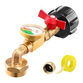 UJW Propane Refill Adapter with Valve and Gauge,Fill 1 lb Bottles from 20 lb Tank,Fits QCC1 / Type1 Propane Tank and 1 lb Throwaway Disposable Cylinder Propane Bottle Connector