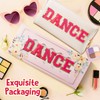 Y1tvei DANCE Large Cosmetic Bag - Preppy Patch DANCE Hot