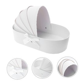 Healeved 3pcs Baby Shower Floral Boxes Paper Bag Wedding Case Florist Presents Wrapping Bag White Wrapping Boxes Flowers Bouquet Birthday Party Favor Bags