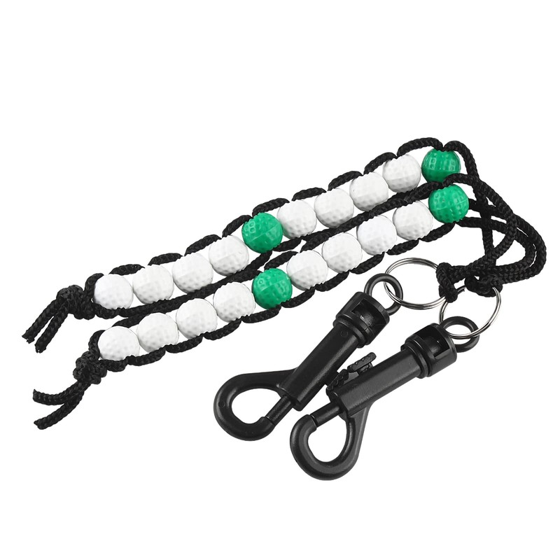 Andux 2pcs/Set Golf Beads Score Counter for Golfer JFQ-03 (White/Green)