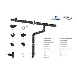 Gutter System - 90 mm Plastic PVC, Selection Components - RainWay 90, anthracite