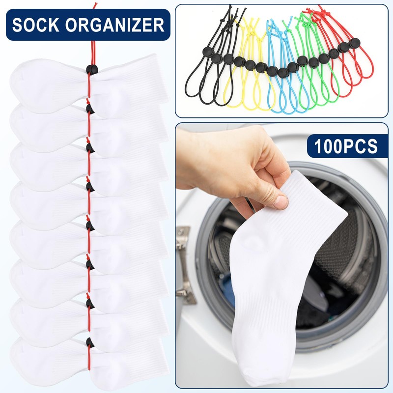 Wowangce 100 Pcs Sock Clips for Laundry Locks Your Socks