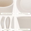 42-Piece Dinnerware Sets - Plates and Bowls Sets, Unbreakable Wheat
