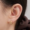 Gold&Deer 14K Goldfield Diagonal Line One-Touch Earrings White Gold /