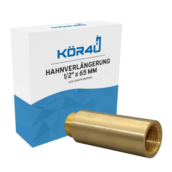 kör4u Tap Extension Brass 1/2 Inch x 65 mm, Thread