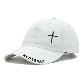 Sunlark Jesus Baseball Cap for Men Women, Religious Gifts for Christians Curved Brim Cap Embroidered 3 Nail Cross Hat White
