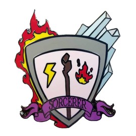 Dark Spark Decals Sorcerer Class Shield - 1.5" Enamel Pin, Great for Tabletop Gamers