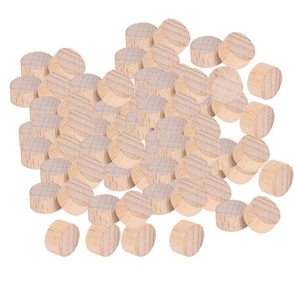 Pack of 100 Wooden Discs 1-2 cm Natural Unfinished Beech