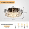 CVKASH Crystal Floral Chandelier 4-Light Antique Modern Black Flush Mount