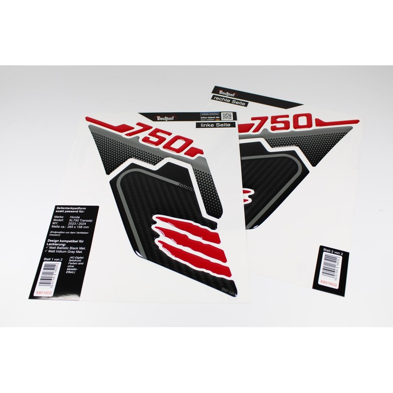 Tankpad Knee Pad Compatible with Honda Transalp XL 750 Black