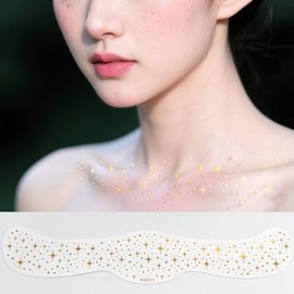 SHEBEEDO Glitter Freckles Face Tattoo 6pcs FaceGlitter Freckles FaceGlitter Makeup Speckles For Party Woman Glow Up Makeup Patches Festival Cute Glitter Makeup Accessories