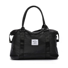 Womens Travel Bags, Weekender Carry on for Women, Sports Gym Bag, Workout Duffel Bag, Overnight Shoulder Bag Fit 15.6" Laptop for Women (Black, Medium)