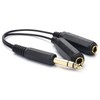 SiYear 6.35mm 1/4" male plug Stereo to 2 Dual 1/4