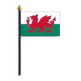 Wales Flag Rayon On Staff 4 in. x 6 in.