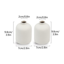 Set of 4 White Ceramic Vase for Flower, Small Decorative Flower Vase Set for Home Decor, Living Room, Table, Kitchen, Wedding, Office