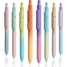 InkSlick Ballpoint Pens Black Ink, 8Pcs Medium Point 1.0mm Smooth Writing Pen, High-end Quick Dry Long Lasting Ball Pens for Journaling, Home, Office, Supplies, Aesthetic Gifts (Gradient-8pcs)