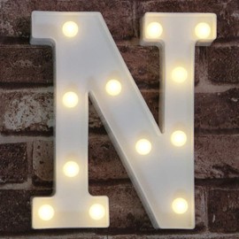 Pooqla Pooqla LED Marquee Letter Lights Sign, Light Up Alphabet Letter for Home Party Wedding Decoration N