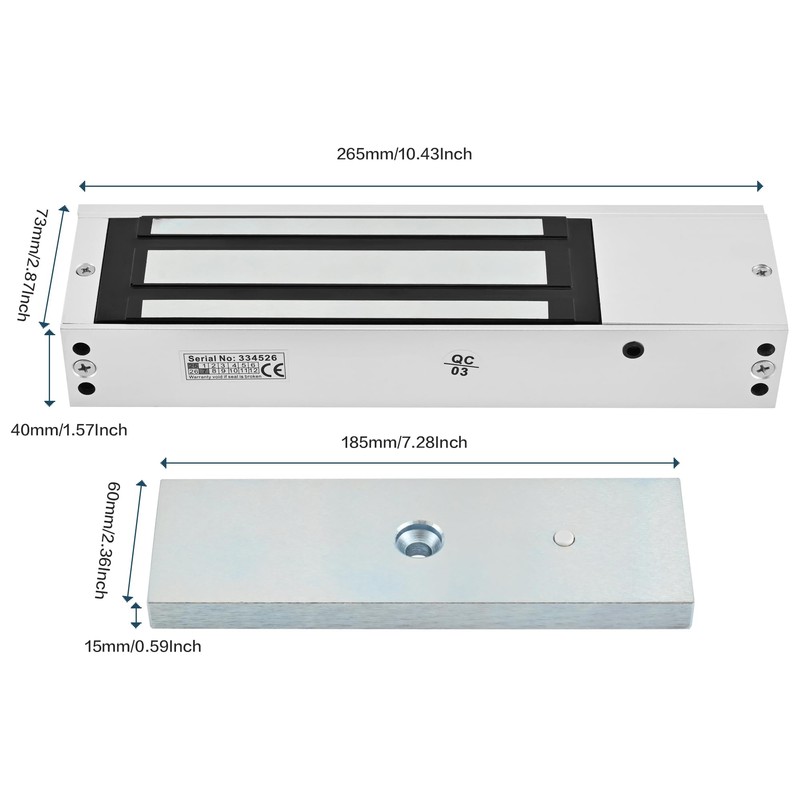 Mag Lock 1200LBS Holding Force Electromagnetic Commercial Lock 12V LED