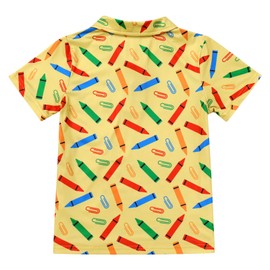 IDOPIP Back to School Shirts for Boys First Day of School T-Shirts Toddler Kids Summer Short Sleeve Print Shirts Casual Party Cotton Tee Tops Back to School Outfit Clothes Yellow - Pencil 5-6 Years