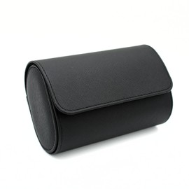 Watch Travel Case Portable Organizer - Luxury Watch Roll Travel Box Recycled Leather Watch Storage and Display for Men and Women (WCASE-2-VintageBlack)