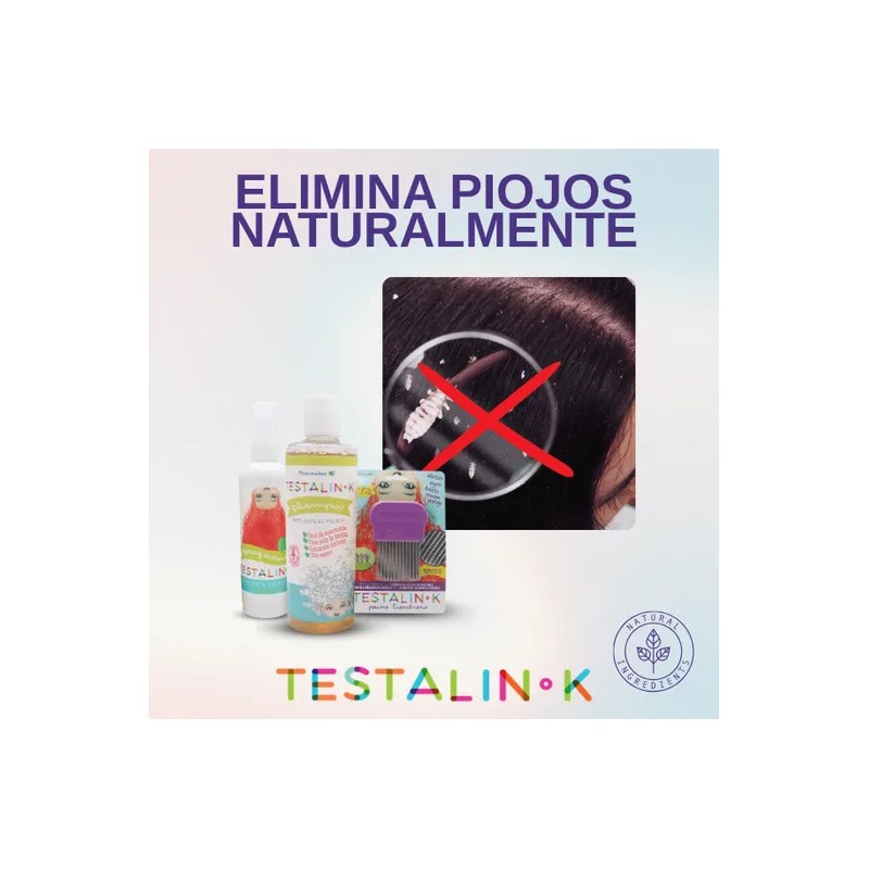 Kit Elimina Piojos, Shampoo, Lendrera, Repelente, Testalin-k