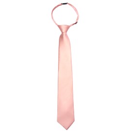 Branduce Rose Gold Tie for Boys Silk Blend Pre-tied Adjustable Kids Necktie for Age 8-12 Wedding School Graduation (TA18-29)