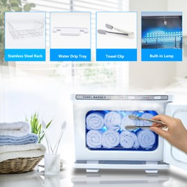 JXSDLIY Hot Towel Warmer for Salon Beauty Bathroom Hot Towel Cabinet 2-in-1 Personal 8L Small Capacity owel Warmers Spa, Upgrade Fast Heating Towel Heater Towel Steamer (8L, White)…