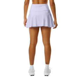 MEIVSO Womens Athletic Lightweight Tennis Skort Flowy Golf Skirt with Shorts and Pockets Light Purple S