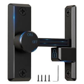Barn Door Lock - 90 &180 Degree Heavy Barn Door Latch - Slide Door Security Gate Latch for Barn Door Garden Shed Bathroom Garage Window Cabinet Fence(Black)