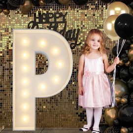 4FT Marquee Light Up Letters P, Big Marquee Letter for Baby Shower Birthday Engagement Wedding Marry Me Party Decor