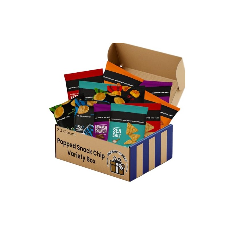 Popped Snack Variety Pack – 30 Count Snack Box with