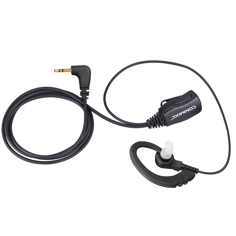COMMIXC 2-Pack Walkie Talkie Earpieces with Mic PTT, 2.5mm 1-Pin