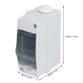 Distribution Protection Box, IP65 Fuse Box, Surface-Mounted 2-Way Waterproof Distribution Protection Box with Transparent Cover, Electronic Connection Box for Circuit Breaker Outdoor