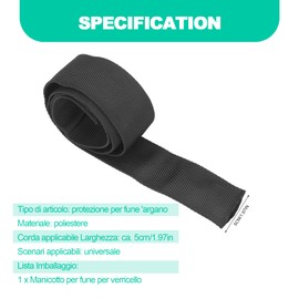 Polyester Protective Hose Sleeve,3.28 Universal Chain Sleeve Cover,Winch Rope Protective Sleeve for 5cm/1.97in Width Cable Line (2M)