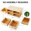Bamboo Desk Organizer 4 Drawers, Countertop Organizer with Drawers Makeup