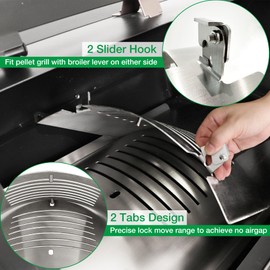 Flame Broiler Kit for Pit Boss 850 820 Series Pellet Grills Replacement Parts Pitboss Diffuser Heat Deflector Plate Slide Cover 74518 n Bottom Plate 74519 Smoker BBQ Accessories