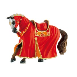 Bullyland 80768 - Spielfigur Turnierpferd Rot, ca. 14,5 cm, detailgetreu, PVC-frei, ideal als kleines Geschenk für Kinder ab 3 Jahren