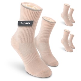 Safersox Ballet & Contemporary Dance Socks - 3 Pairs for Men & Women, peach, 39 - 42