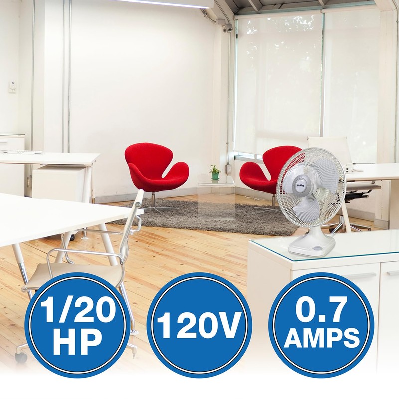 Air King 9106 16-Inch 3-Speed Oscillating Table Fan