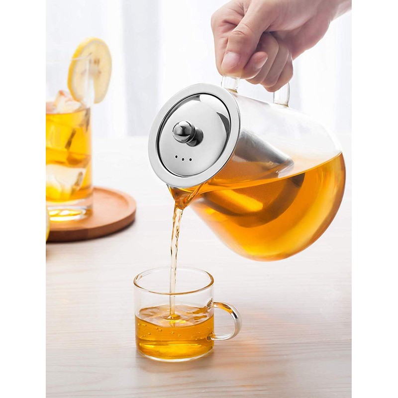 Glass Teapot with Infuser Tea Pot 32oz/43oz Tea Kettle Stovetop