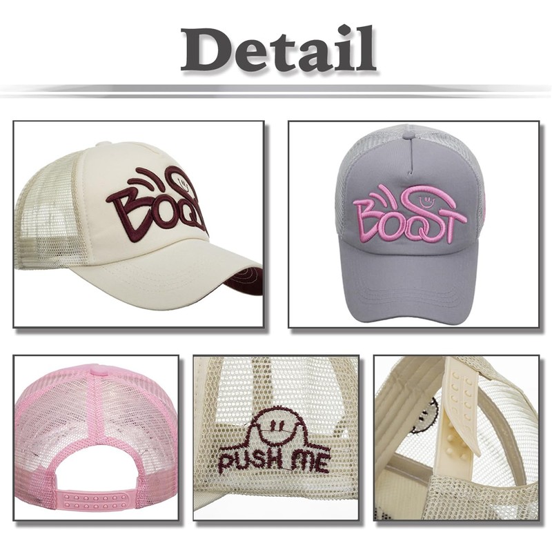 White Fang CZ995 Cap, Embroidered Design, Mesh, Casual Style, Stylish,