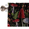 Mushroom Kitchen Curtain Valance, Embroidery Mushrooms Dark Autumn Forest Gothic
