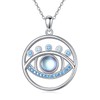 VENACOLY Evil Eye Necklace Moonstone Sterling Silver Nazar Pendant Necklace