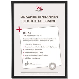 Walther Design KB130H Galeria picture frame, Black, 8.25x11.75 inch (21x29.7 cm)