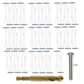 Elephant Anchors [50 Sets+ Drill Bit] - TV mounting Bolts for TV Mount into Drywall & TV Mount into Metal Studs. Dual Use. Drywall Anchors When no Studs or anchoring into Metal Studs