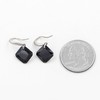 Black Square Crystal Dangle Drop Earrings Rhombus Cubic Zirconia Hook